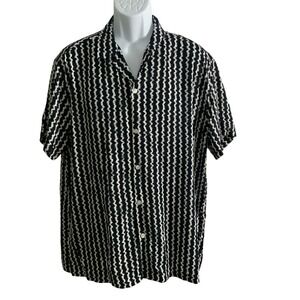 Level Ten Black & White‎ button Front shirt size Large